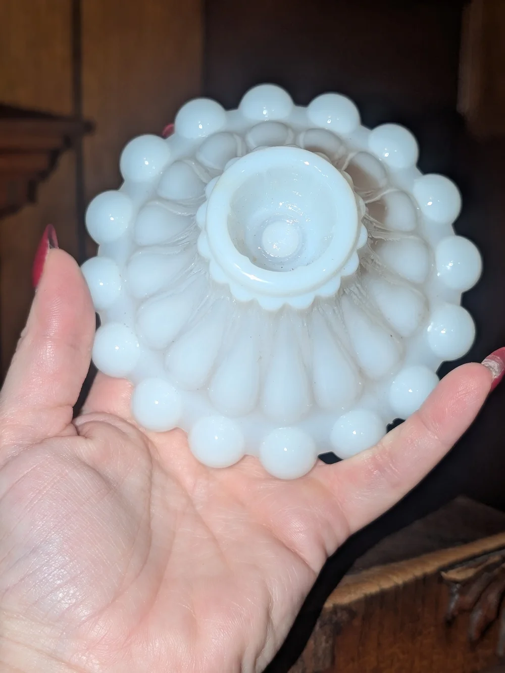 Vintage Anchor Hocking Berwick Boopie white milk glass Candlestick Holder - 3